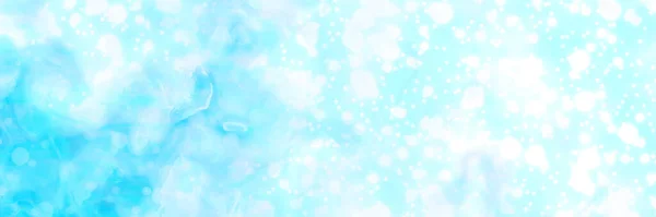 Pastel Luz Azul Branco Aquarela Panorâmica Nublado Fundo Pintado Com — Fotografia de Stock