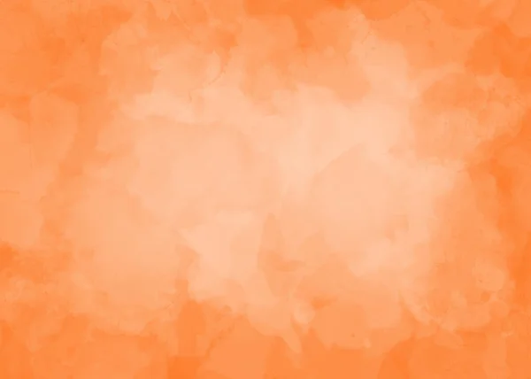 Abstraktní Pozadí Broskvově Oranžové Akvarel Tóny Tmavší Okrajích Prázdný Střed — Stock fotografie