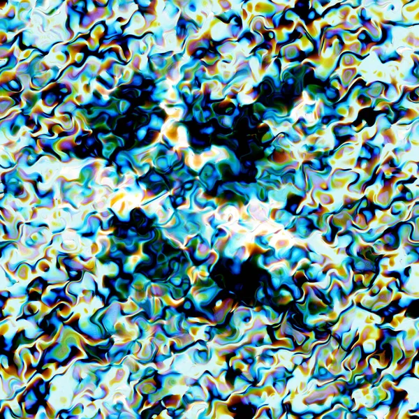 Formas Fractais Azuis Divertidas Fundo Sonho Com Pintura Fluxo Abstrato — Fotografia de Stock