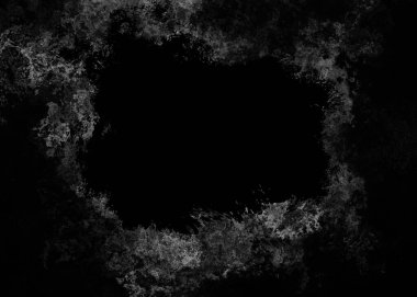 Gri dalgalı çerçeveli Grunge koyu mermer dokusu. Eski vignette, siyah merkezli ve gri, hububat çizikli kenarlar, tek renkli ahşap panel tasarımı