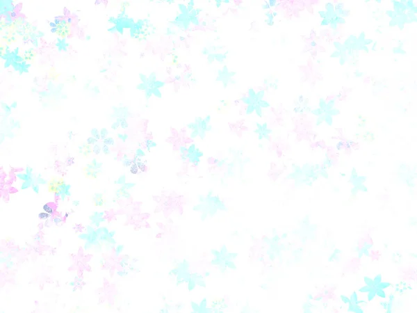 Retro White Background Faints Damaged Baby Pink Blue Flowers Vintage — Stock Photo, Image