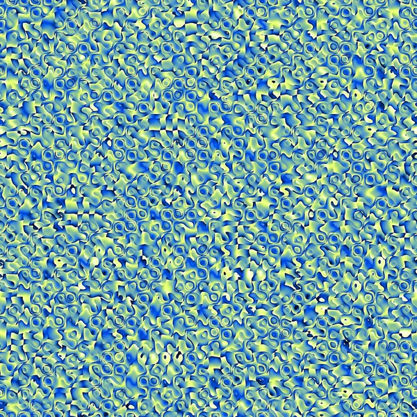 Kıvrımlı çizgileri olan sarı mavi, dikişsiz geometrik desen, komik sıvı şekiller, renkli, dalgalı, canlı, pürüzsüz tasarım. Hippi şehir modeli, erkek, kız, ambalaj kağıdı. Retro 80-90 modası