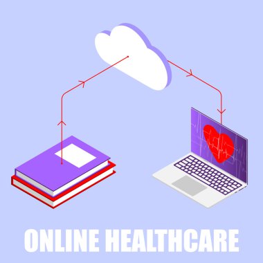 Tıbbi veriler bulutta saklanıyor. Online tıbbi araştırma konsepti.
