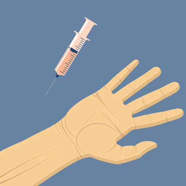 Vaccinering Patienter Spruta Med Föreläsning — Stock vektor