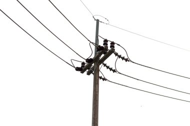 Elektrik sonrası beyaz arka planda. izole