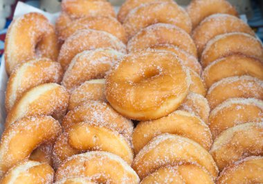 Yemek, Asya mutfak, satış ve gıda kavramı - şekerli çörek t