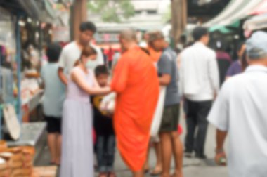 bulanık görüntü arka plan, sabah erken monk için teklif gıda