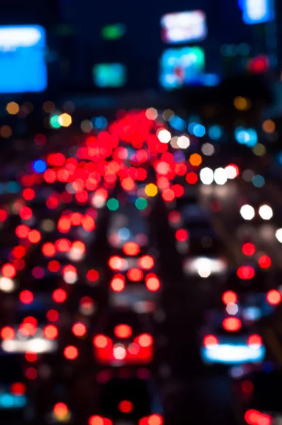 Colorido Bokeh de atasco de tráfico en BANGKOK — Foto de Stock