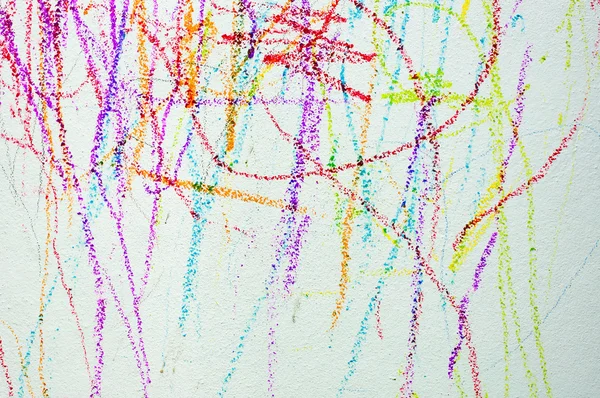 Renkli duvar kağıdı mum boya renk tarafından. çocuk için sanat — Stok fotoğraf