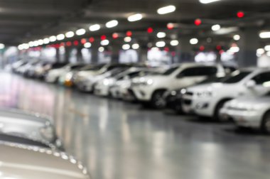 bokeh ışık arka plan ile otopark araba bulanık