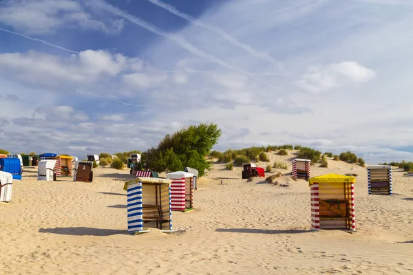 Strandstolar Stranden Borkum Nordsjön Tyskland — Stockfoto