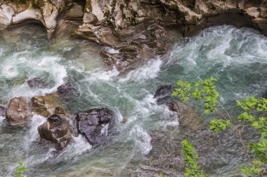 Breitach Nehri ve Allgau 'daki Breitach Kanyonu manzarası. Oberstdorf 'ta. Bavyera 'da. Almanya.