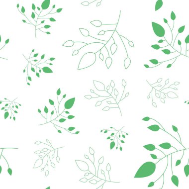 Basit yay pürüzsüz desen, yeşil yapraklı, okşanmış ve dolgulu. Bitkisel geçmiş. Yeşil yapraklı bahar dokusu kumaş, ambalaj kağıdı ve örtü için kullanılabilir. Yeşil organik baskı