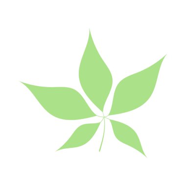 Yeşil yaprak, bitkisel element. Stok vektör illüstrasyonu beyaz arkaplanda izole edildi. Organik ürünler için izole bir işaret, sembol, simge olarak kullanılabilir. Bahar botanik bitki vektörü düz illüstrasyon