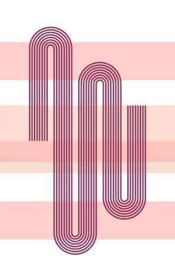 Sıcak sonbahar renklerinde boho kemerleri ve çizgileri olan soyut bir poster. İç duvar posteri. Şeftali kemeri, minimalist tarzda. Basit minimalist bayrak, iç tasarım, moda, modern tarz için.