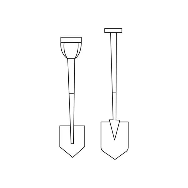 Lineare Schwarze Weiße Schaufeln Kann Als Aufkleber Symbol Oder Zeichen — Stockvektor