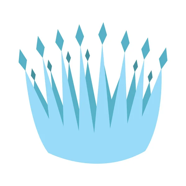 平らなスタイルでかわいい青の王冠 白い背景に独立したストックベクトルイラスト 王族のためのおとぎ話の要素 漫画のスタイル 子供のイラスト シンプルな青の王冠のアイコン シンボル — ストックベクタ