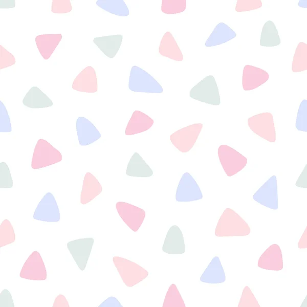 保育園のかわいい赤ちゃんのプリント 色のシームレスな子供のパターン 生地用 織物用 紙用のパステルカラーの三角形のミニマリズム抽象的なBohoプリント 単純なベクトルテクスチャ — ストックベクタ