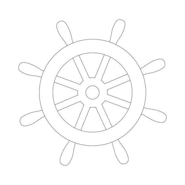 Einfaches Lenkrad Symbol Steuern Sie Das Schiff Drehen Sie Das — Stockvektor