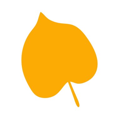 Turuncu sonbahar yaprağı, bitkisel element. İşaret, sembol, simge olarak kullanılabilir. Turuncu yaprak silueti. Sonbahar botanik taşıyıcı düz bitki elementi. Stok vektör illüstrasyonu beyaz arkaplanda izole edildi.