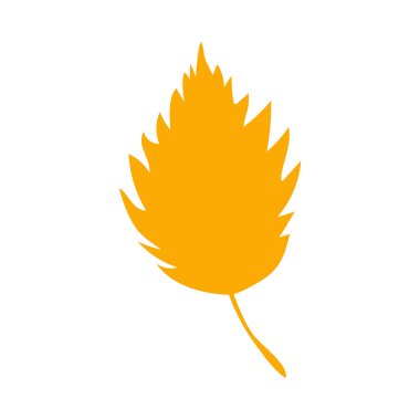 Turuncu sonbahar yaprağı, bitkisel element. İşaret, sembol, simge olarak kullanılabilir. Turuncu yaprak silueti. Sonbahar botanik taşıyıcı düz bitki elementi. Stok vektör illüstrasyonu beyaz arkaplanda izole edildi.