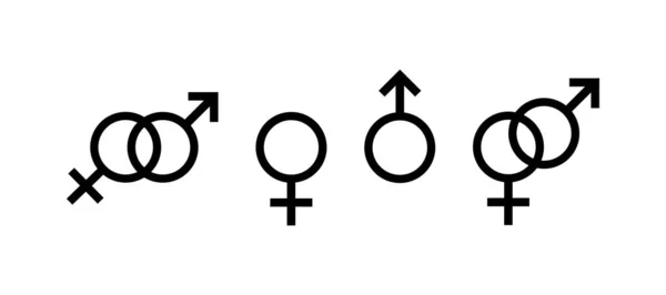 Female Gender Male Gender Can Used Icon Logo Set Black — Stock Vector