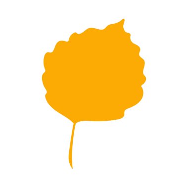 Sonbahar yaprağı, bitkisel element. Turuncu kavak yaprağı. İşaret, sembol, simge olarak kullanılabilir. Sonbahar botanik düz bitki elementi, kavak ağacı portakal yaprağı. Stok vektör illüstrasyonu beyaz arkaplanda izole edildi