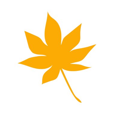 Sonbahar portakal yaprağı. Basit bir sonbahar yaprağı, bitkisel element. Dekor için işaret, sembol ve simge olarak kullanılabilir. Sonbahar botanik taşıyıcı düz bitki elementi. Stok vektör illüstrasyonu beyaz arkaplanda izole edildi.