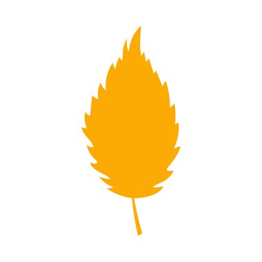 Basit bir sonbahar yaprağı, bitkisel element. Turuncu karaağaç yaprağı. İşaret, sembol, simge olarak kullanılabilir. Sonbahar botanik düz bitki elementi, karaağaç veya huş ağacı. Stok vektör illüstrasyonu beyaz arkaplanda izole edildi