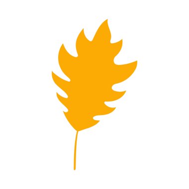 Sonbahar portakal yaprağı. Basit bir sonbahar yaprağı, bitkisel element. Dekor için işaret, sembol ve simge olarak kullanılabilir. Sonbahar botanik taşıyıcı düz bitki elementi. Stok vektör illüstrasyonu beyaz arkaplanda izole edildi.