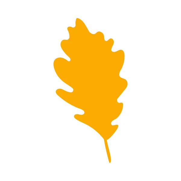 秋天的叶子 植物元素 落橙橡木叶 可用作标志 秋天植物矢量平坦的植物元素 橙色橡木 在白色背景上孤立的种群矢量说明 — 图库矢量图片