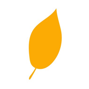 Sonbahar botanik taşıyıcı düz bitki elementi. Sonbahar portakal yaprağı. Basit bir sonbahar yaprağı, bitkisel element. Dekor için işaret, sembol ve simge olarak kullanılabilir. Stok vektör illüstrasyonu beyaz arkaplanda izole edildi.