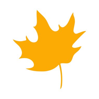 Basit bir sonbahar yaprağı, bitkisel element. Turuncu akçaağaç yaprağı. İşaret, sembol, simge olarak kullanılabilir. Sonbahar botanik vektör düz bitki elementi, akçaağaç. Stok vektör illüstrasyonu beyaz arkaplanda izole edildi