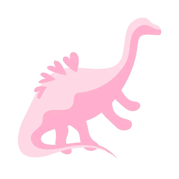 Dinossauro rosa engraçado isolado em fundo branco ilustração em