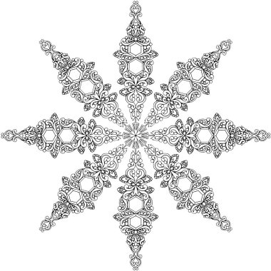 Siyah ve beyaz alışılmadık mandala, elementlerle kusursuz desen, kare, yuvarlak, çapraz ya da başka şekillerde. Dantelli el çizimi, bedava el resmi. Vektör