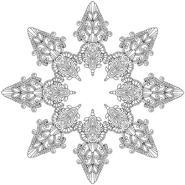 Siyah ve beyaz alışılmadık mandala, elementlerle kusursuz desen, kare, yuvarlak, çapraz ya da başka şekillerde. Dantelli el çizimi, bedava el resmi. Vektör