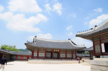 Beautiful Traditional Architecture in Seoul, Korea, public place clipart