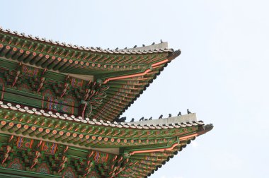 Seoul, Kore, açık yerde güzel geleneksel mimari