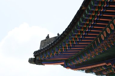 Seoul, Kore, açık yerde güzel geleneksel mimari