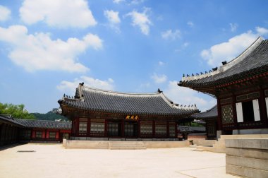 Seoul, Kore, açık yerde güzel geleneksel mimari