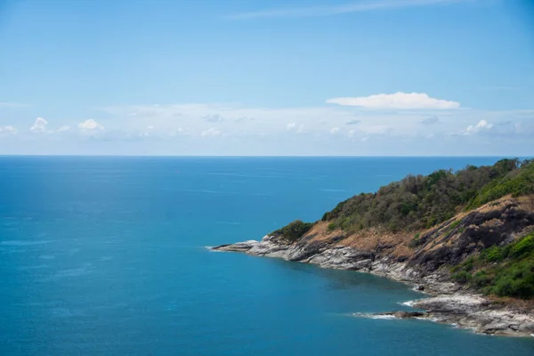 Punto Vista Phuket Isla Con Cielo Azul Tema Está Borroso — Foto de Stock