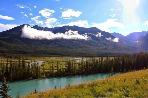 Panorama Famous Mountain Landscape Located Calgary National Park — Stock Photo, Image