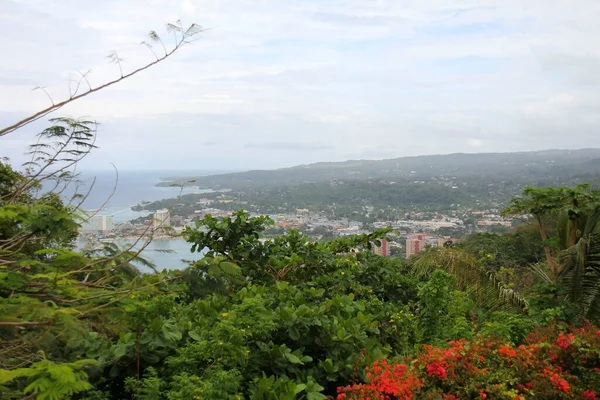 Jamaika, Mystic Mountain 'ın tepesinden Ocho Rios hava görüntüsü.
