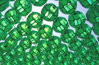 Tapınağın renkli fenerleri