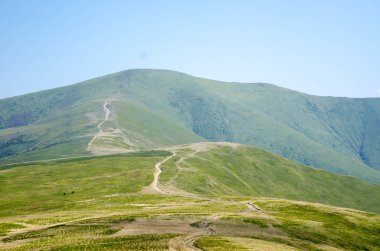 Yeşil güneşli, Karpat Dağları yaz yatay wi hills