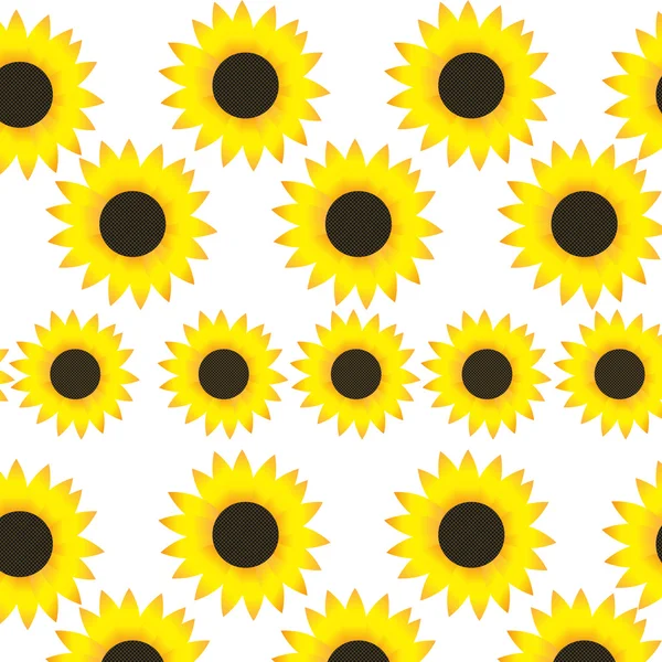 Vektor florales nahtloses Muster mit Sonnenblumen. — Stockvektor