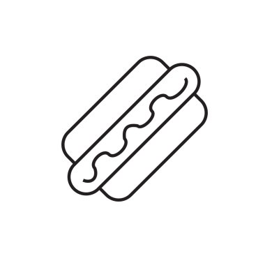 Sosisli sandviç satırı simgesi. Fast food konsept illüstrasyon. Çizgi stili