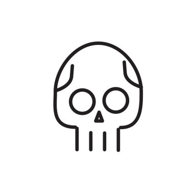 Kafatası satırı simgesi. Tehlike konsept illüstrasyon. Çizgi stili