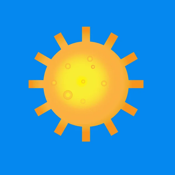 Sun logo icon with long shadow. Sun, summer, nature, sky — Stock Vector