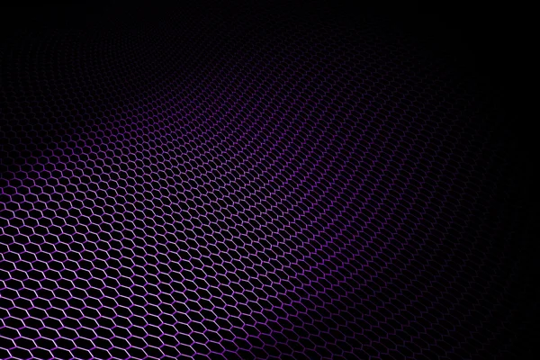 Lila curve metalliskt mesh på svart bakgrund. — Stockfoto